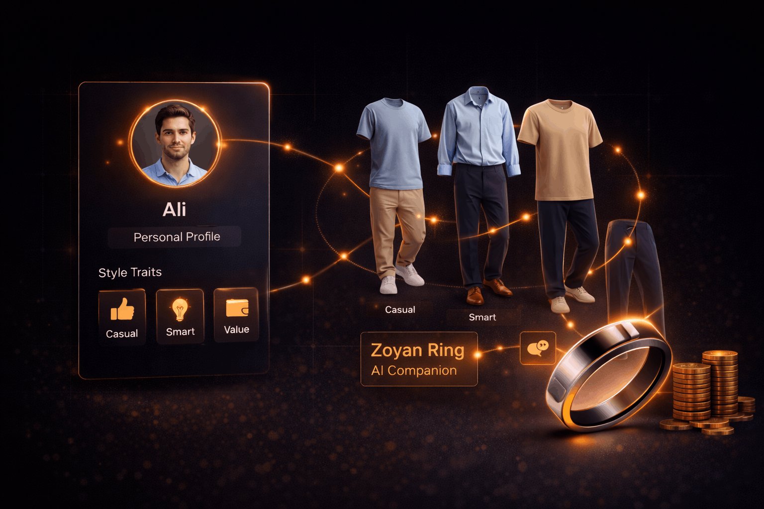 ZOYAN Smart Ring - AI Companion with personal style profile